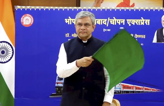 Ashwini Vaishnaw flags off train services
