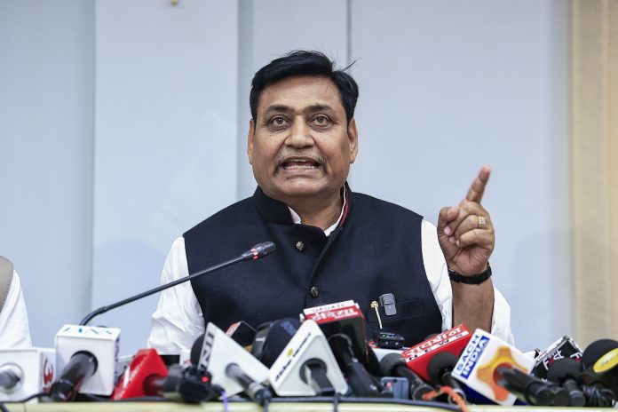 Govind Singh Dotasra addresses media