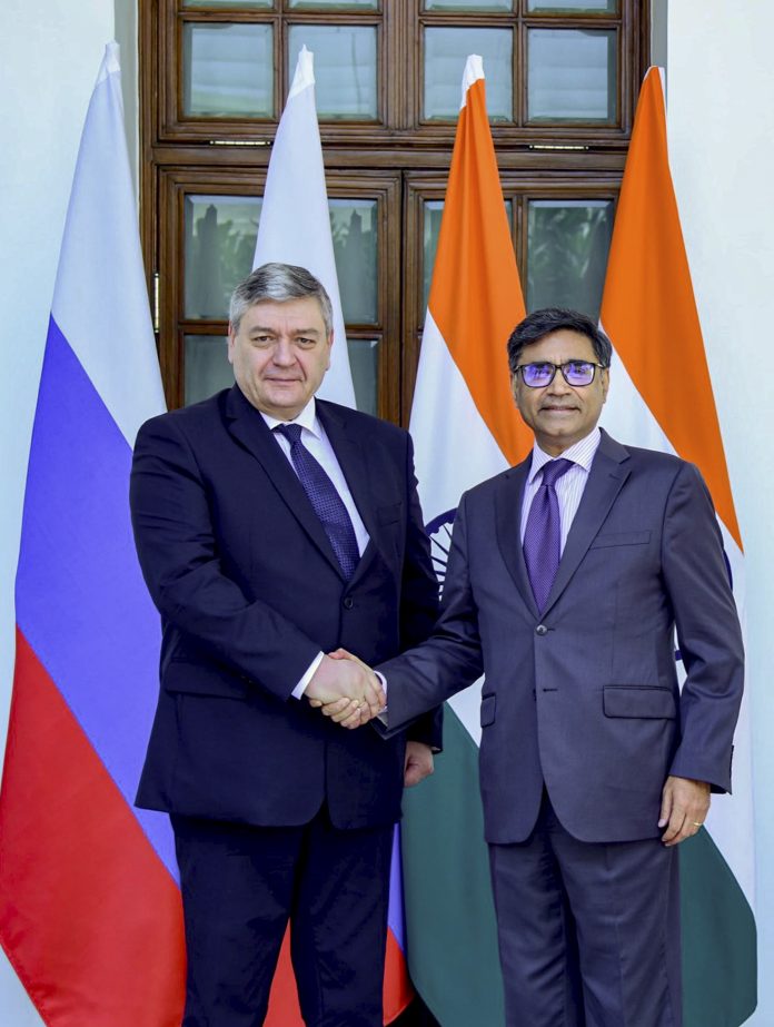Vikram Misri meets Russia's Andrey Rudenko