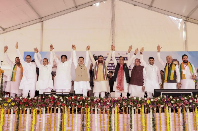 Nayab Saini at Viksit Badshahpur Rally