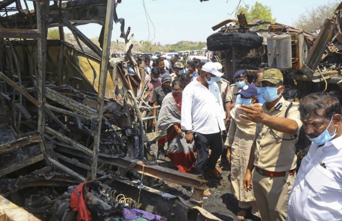 13 killed in Andhra bus fire