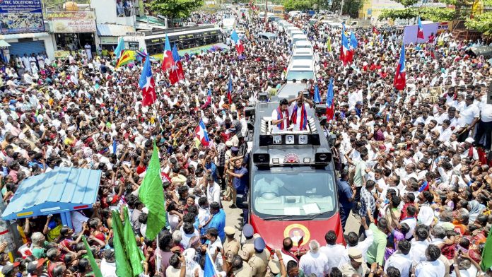 Udhayanidhi Stalin campaigns for DMK candidate