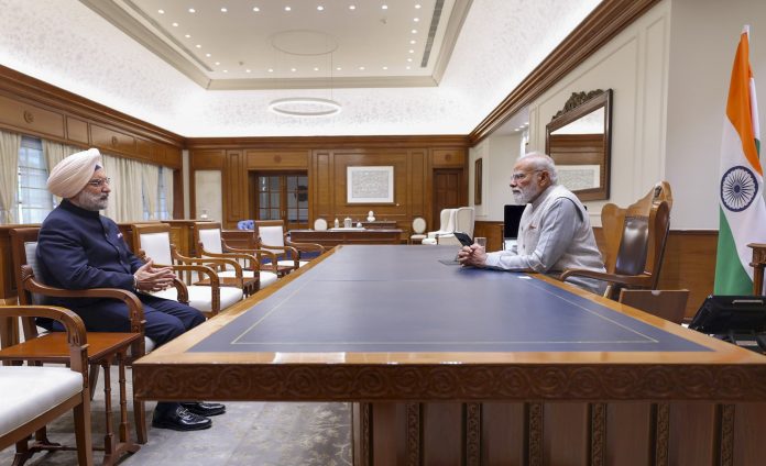PM Modi meets Taranjit Singh Sandhu