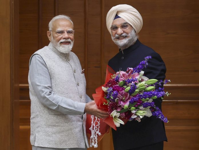 PM Modi meets Taranjit Singh Sandhu