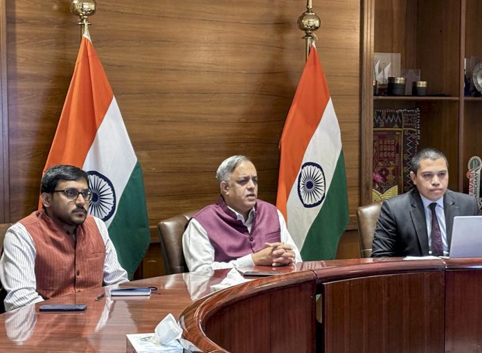 Ambassador Suhel Ajaz Khan interacts with representatives of the Indian community