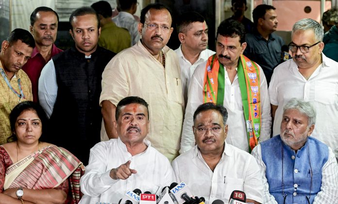 WB polls: LoP Adhikari, Samik Bhattacharya meet CEO in Kolkata