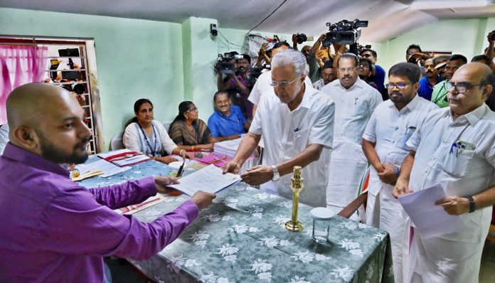 Pinarayi Vijayan after submits his nomination for LDF candidate