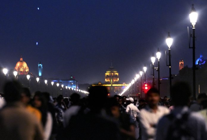 People walk on Kartavya Path