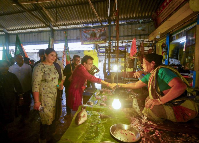 WB polls: BJP candidate Rudranil campaigns in Howrah